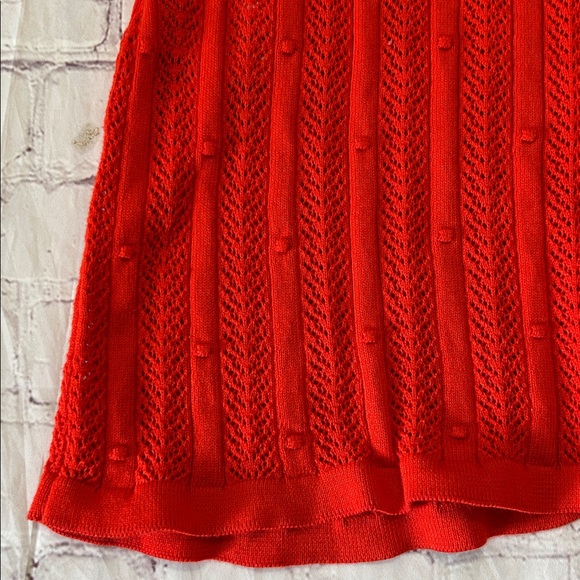 Sezane Women’s Davie Cardigan Top Red Size Large Organic Cotton Cottagecore Fem - Picture 8 of 10